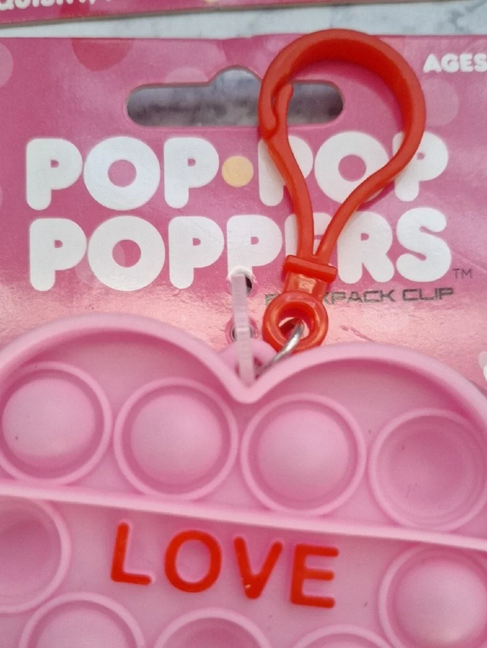 Heart Keychain Fidget Toy - Pink & Mint